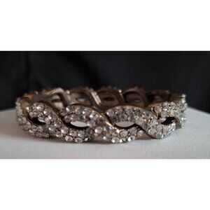 J.Crew Gold-tone Hinged Infinity Cuff Bracelet with Rhinestones